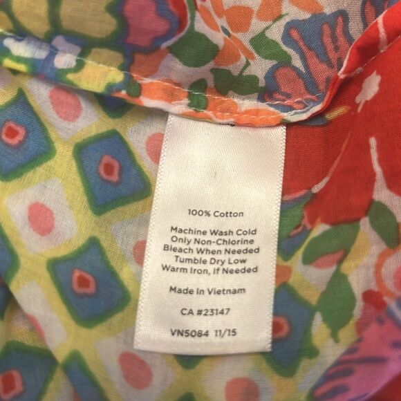 Talbots floral hot pink multicolored long sleeve blouse Size S EUC - Picture 9 of 10